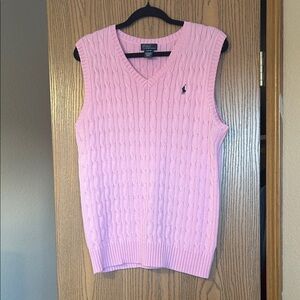 Polo Ralph Lauren Light Pink 100% Cotton Sweater Vest